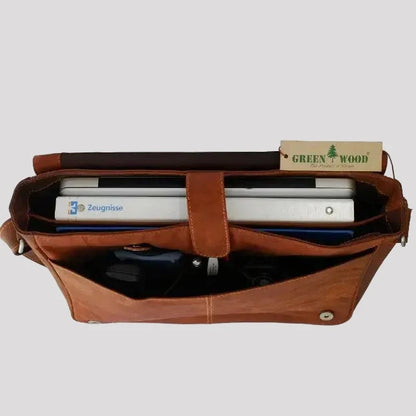 Sacoche pour ordinateur portable en cuir Greenwood