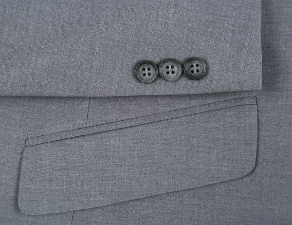 CRÉEZ VOTRE FORFAIT : Costume ajusté gris extensible (le forfait comprend un costume 2 pièces, une chemise, une cravate ou un nœud papillon, une pochette assortie et des chaussures)