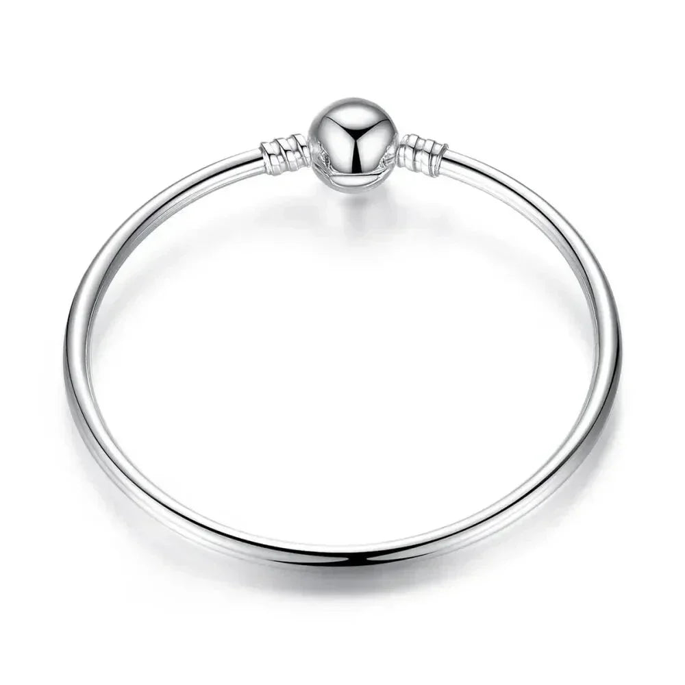 Bracelet jonc en chaîne serpent en argent sterling avec pavé de zircones cubiques