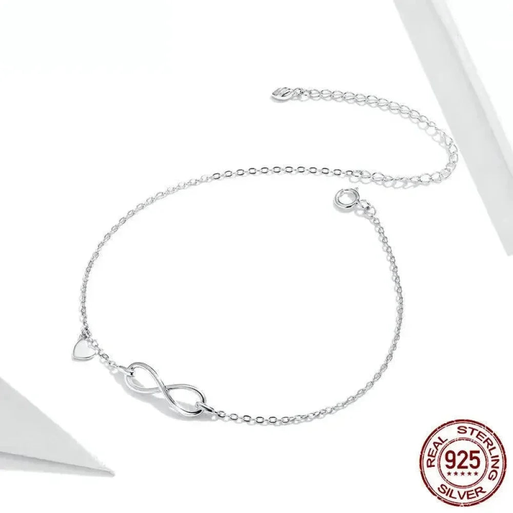 Le bracelet de cheville infini en argent sterling 925 "Endless Summer"