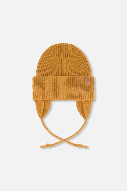 Bonnet en tricot mi-saison bébé marron noix de pécan