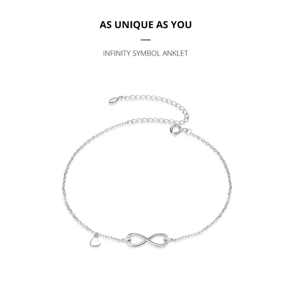 Le bracelet de cheville infini en argent sterling 925 "Endless Summer"