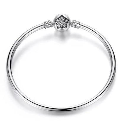 Bracelet jonc en chaîne serpent en argent sterling avec pavé de zircones cubiques