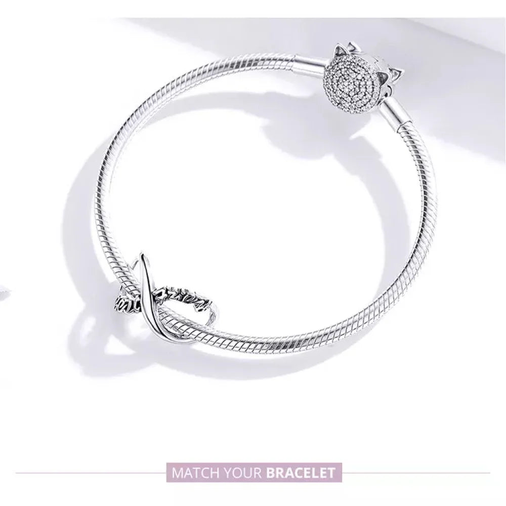 Breloques en argent sterling 925 avec cristaux 5A transparents en forme de cœur et de X pour bracelet et pendentif de collier