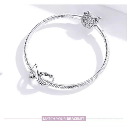 Breloques en argent sterling 925 avec cristaux 5A transparents en forme de cœur et de X pour bracelet et pendentif de collier