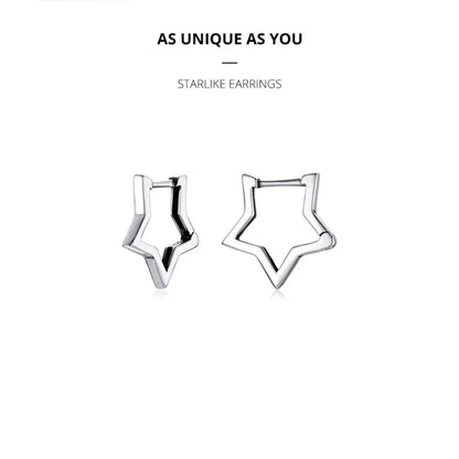 925 Sterling Silver Starlike Earrings - Minimalist Star Shape Ear Buckle for Women - Fashion jewelry SCE1136