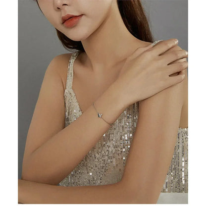 Bracelet de charme papillon en argent sterling – Réglable