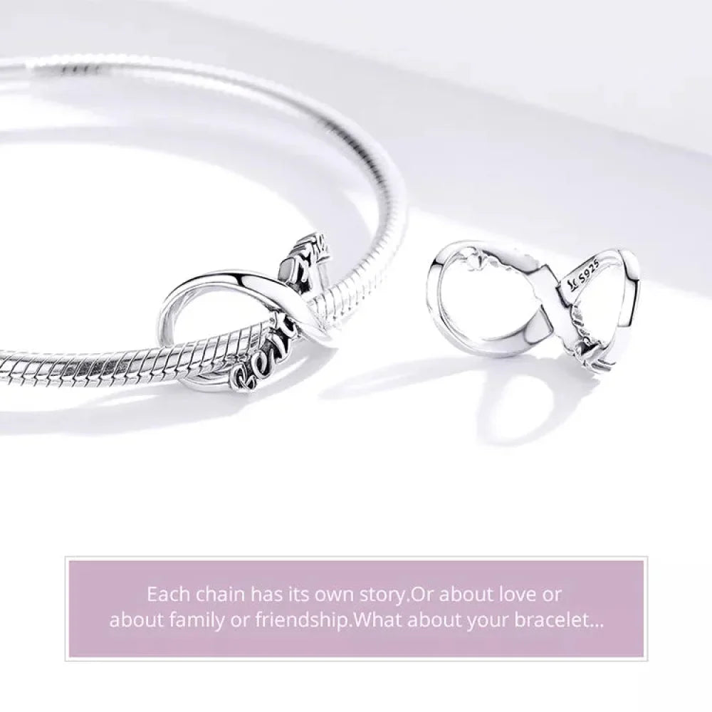 Breloques en argent sterling 925 avec cristaux 5A transparents en forme de cœur et de X pour bracelet et pendentif de collier
