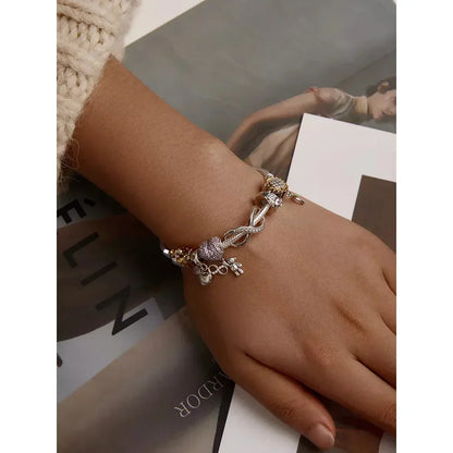 Breloques en argent sterling 925 avec cristaux 5A transparents en forme de cœur et de X pour bracelet et pendentif de collier
