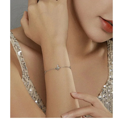 Bracelet de charme papillon en argent sterling – Réglable
