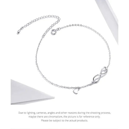 Le bracelet de cheville infini en argent sterling 925 "Endless Summer"