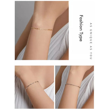 Bracelet chaîne câble en argent sterling 925 plaqué or