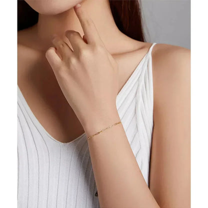 Bracelet chaîne câble en argent sterling 925 plaqué or