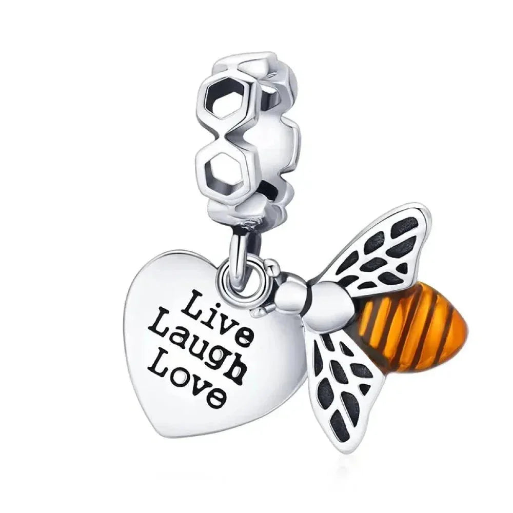 Breloque en argent sterling 925 amour maternel, pendentif pieds de bébé touchants pour bracelet