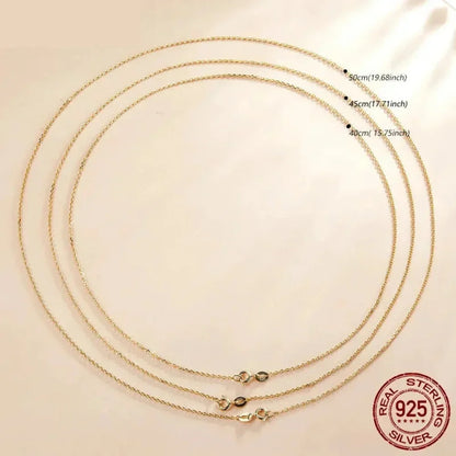 Élégance Intemporelle : Chaîne de Collier Ajustable en Argent Sterling 925 pour Femmes