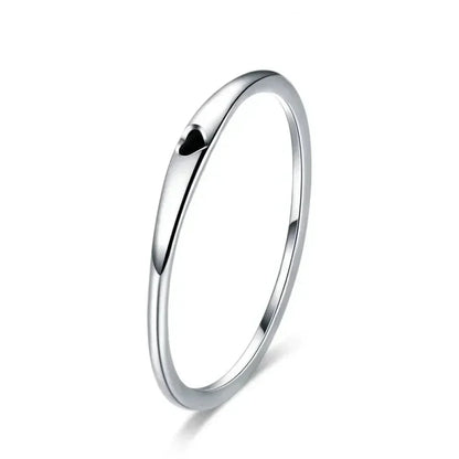 Bague de mariage en argent sterling 925 en forme de cœur – Symbole d'amour, bague de promesse empilable en 2 couleurs (taille 5-10)