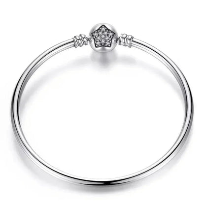 Bracelet jonc en chaîne serpent en argent sterling avec pavé de zircones cubiques