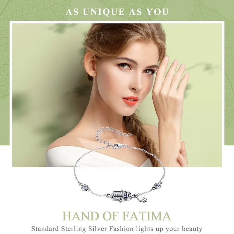 Bracelet breloque mauvais œil bleu en argent sterling – Fermoir mousqueton