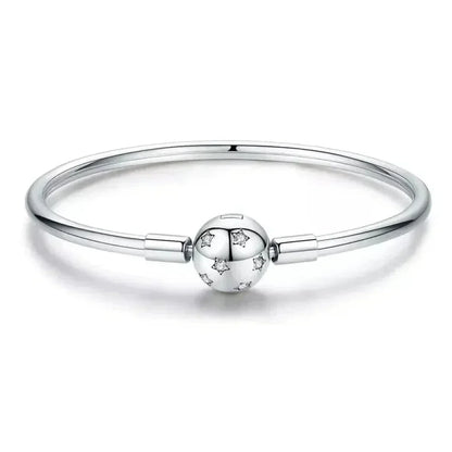 Bracelet jonc en chaîne serpent en argent sterling avec pavé de zircones cubiques