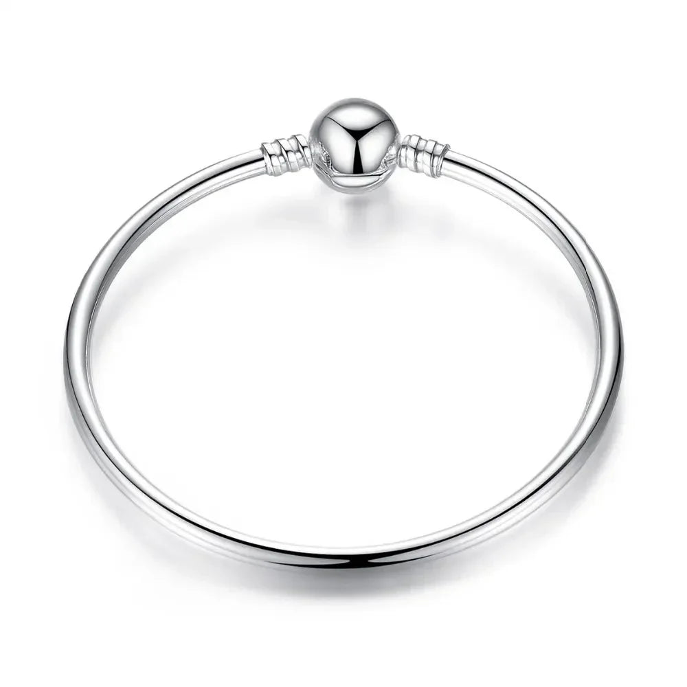 Bracelet jonc en chaîne serpent en argent sterling avec pavé de zircones cubiques