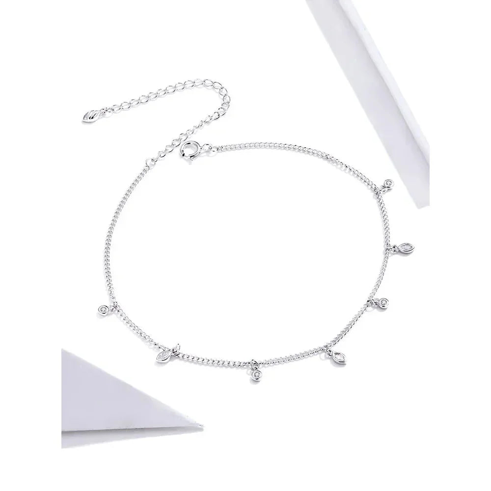 The Minimalist 925 Sterling Silver Tassel Anklet