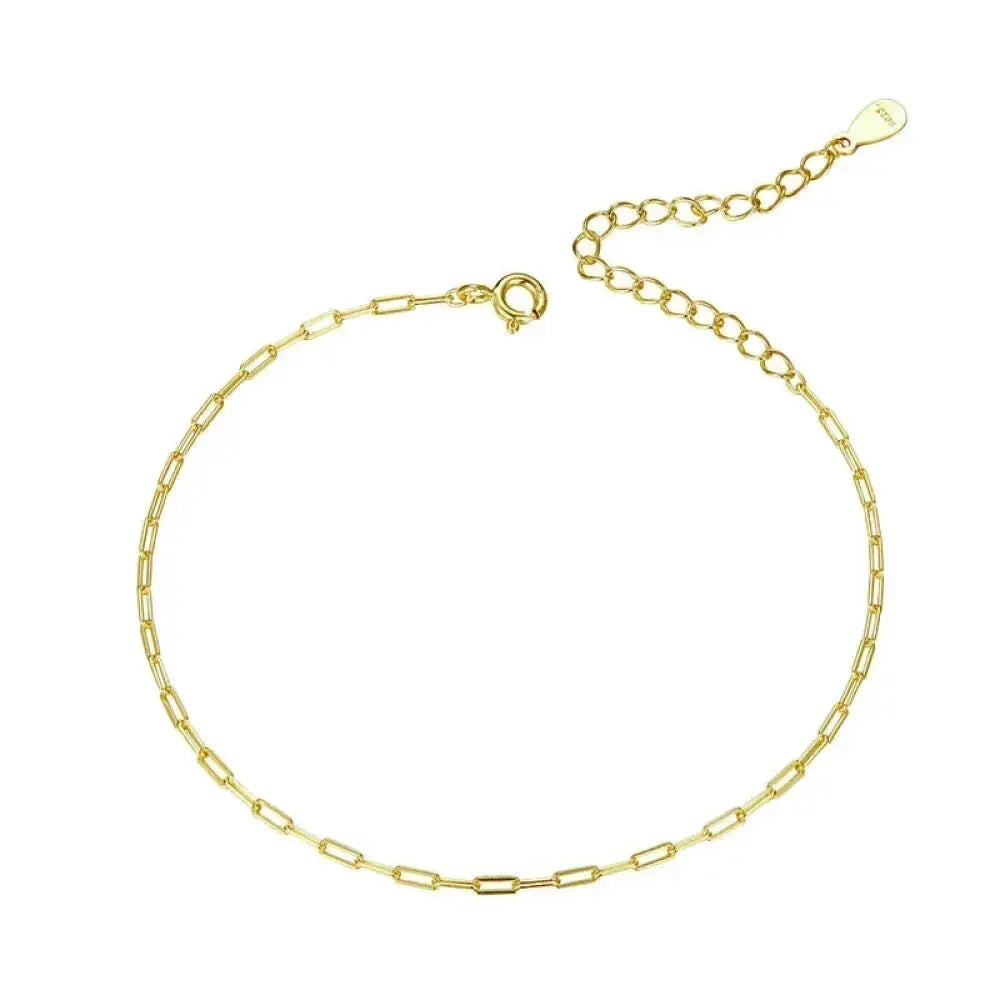 Bracelet chaîne câble en argent sterling 925 plaqué or