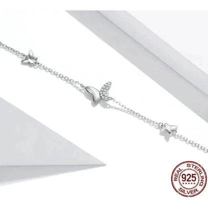 Bracelet de charme papillon en argent sterling – Réglable