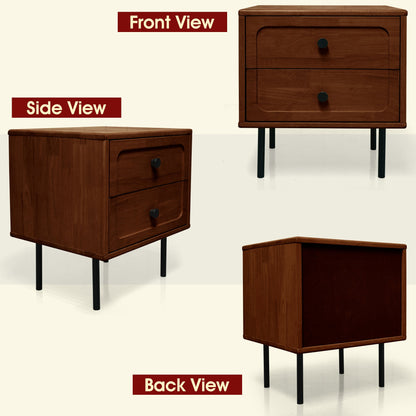 Savana Two Drawers Solid Wood Nightstand