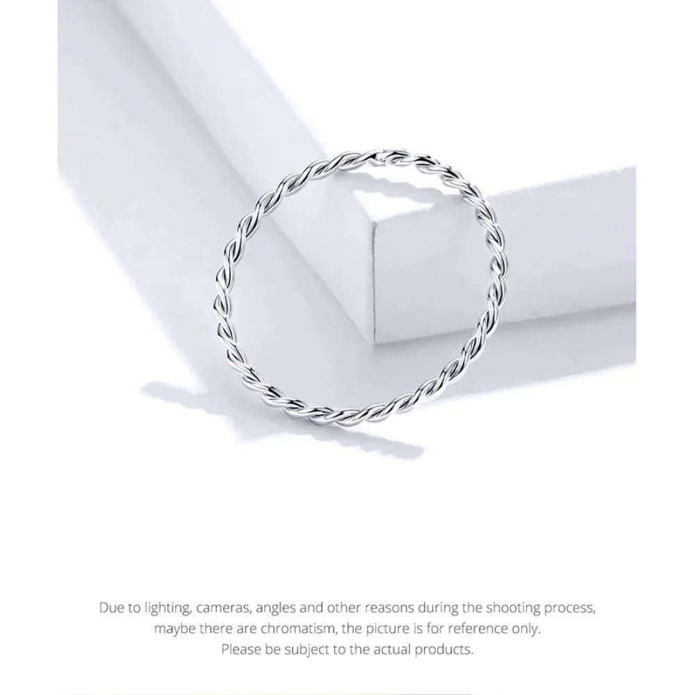 Bagues empilables en argent sterling 925 torsadées à texture tressée - Bijoux raffinés