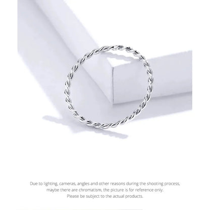 Bagues empilables en argent sterling 925 torsadées à texture tressée - Bijoux raffinés