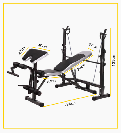 Banc de musculation réglable avec des ensembles de poids