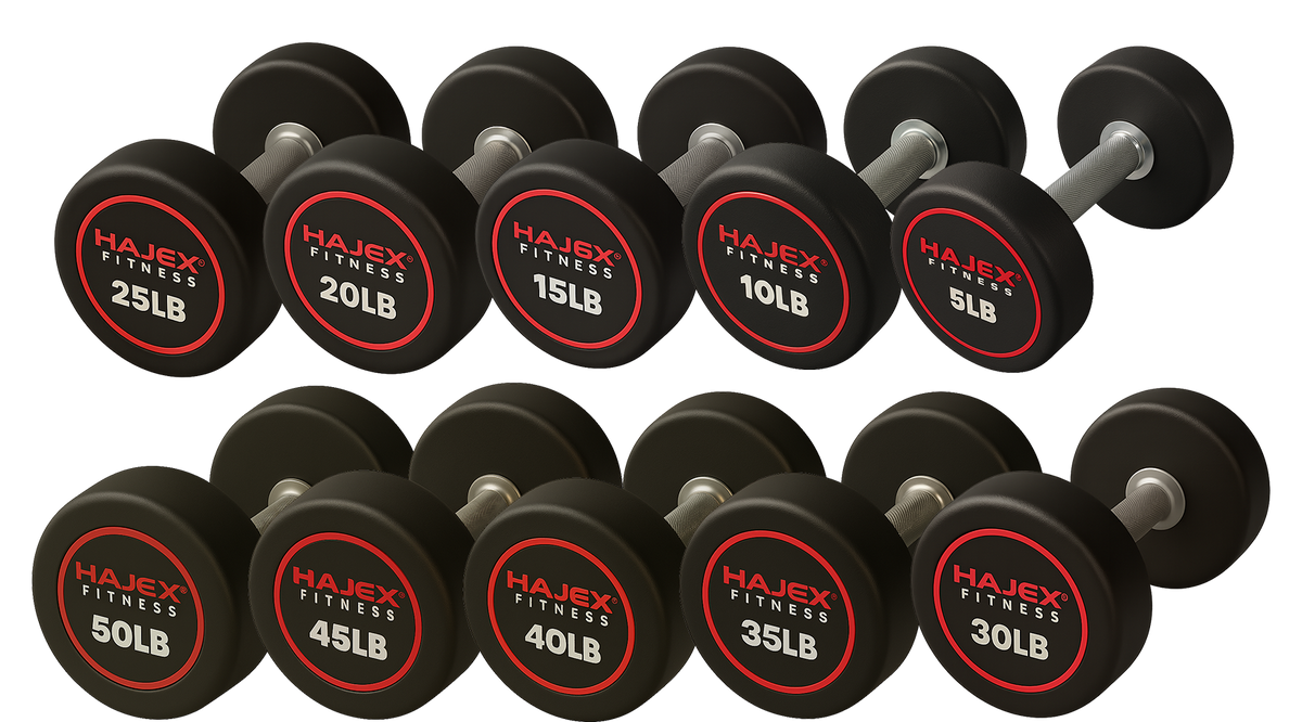 HAJEX Round Dumbbells 5 to 150 LB (Elite Series)
