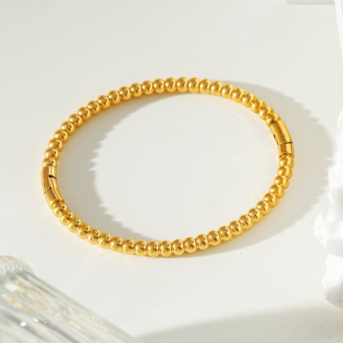 Style HANXI : Bracelet classique à billes en or