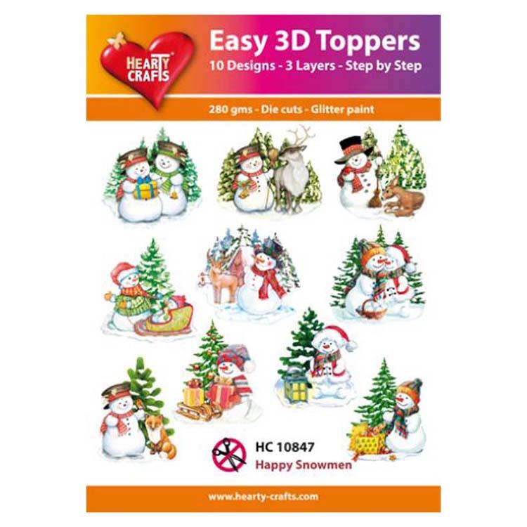 Hearty Crafts Toppers 3D Faciles Bonhommes de Neige Joyeux