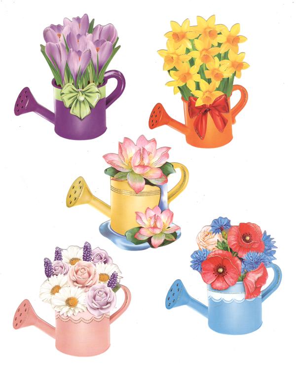 3D facile - Fleurs dans des arrosoirs