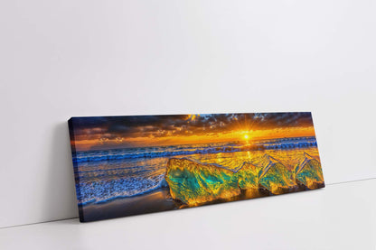 Tableau sur toile HDR Rochers de plage - Paysage urbain