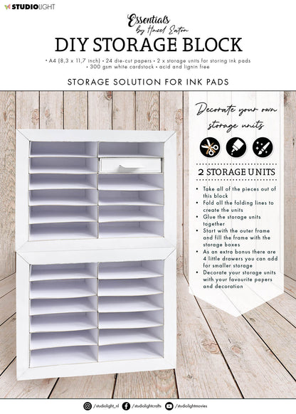 HEN DIY Bloc de rangement pour encre 210x294x5mm 24 feuilles n°57