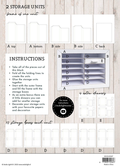 HEN DIY Bloc de rangement pour encre 210x294x5mm 24 feuilles n°57