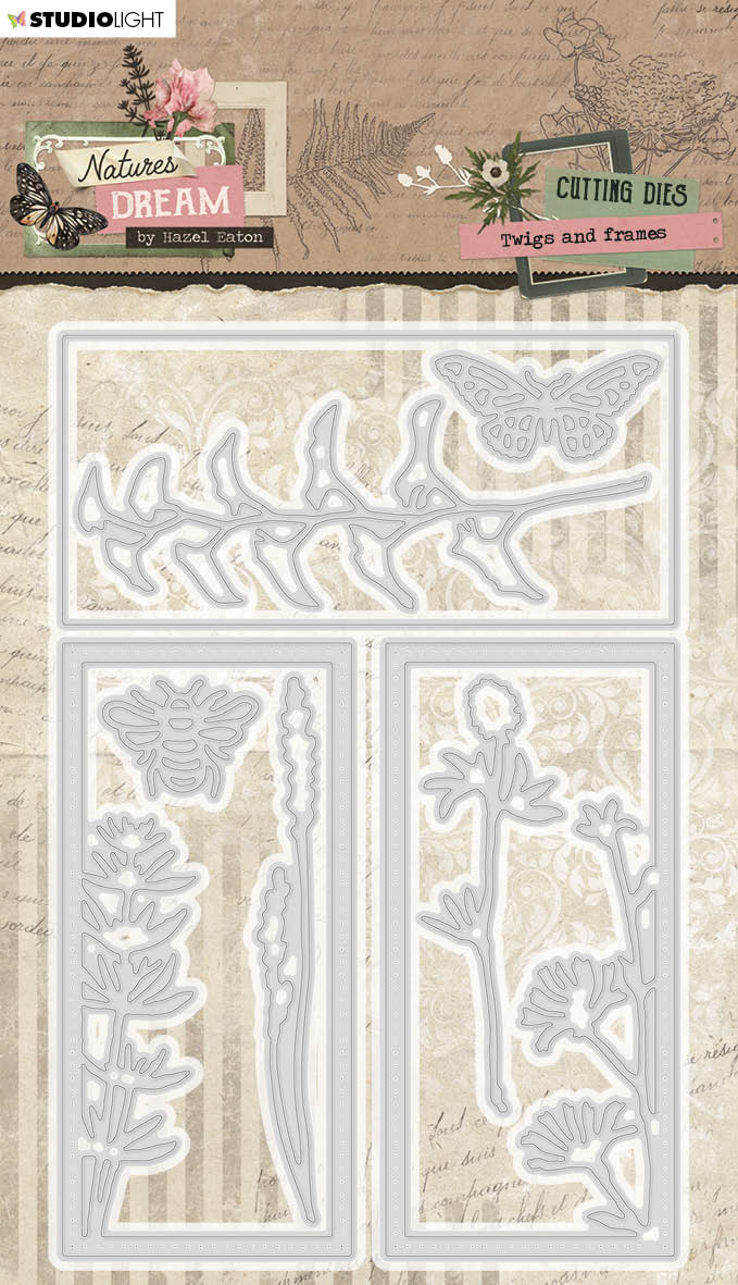 HEN Matrices de découpe Brindilles et Cadres Rêve de la nature 95x143x1mm 8 pc nr.706