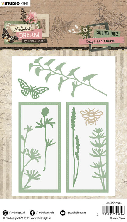 HEN Matrices de découpe Brindilles et Cadres Rêve de la nature 95x143x1mm 8 pc nr.706