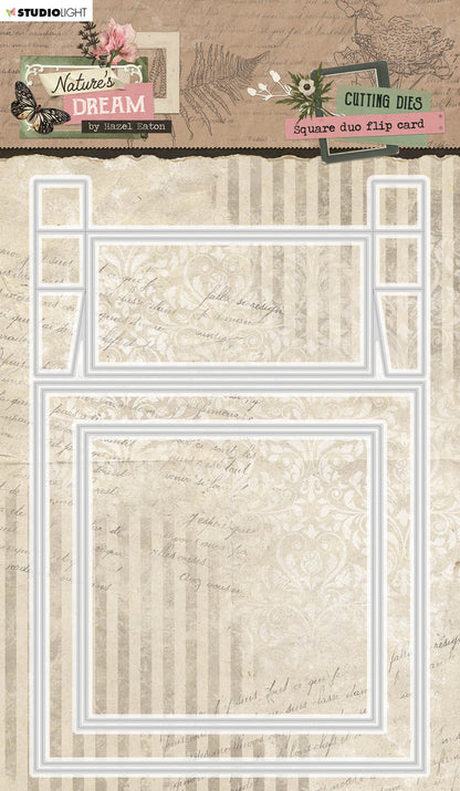 Matrices de découpe HEN Carré pour carte pivotante, Rêve de la Nature, 135x205x1mm, 6 pièces, n°709