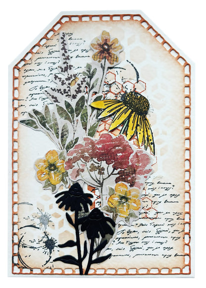 HE Tampon transparent Floral Bits Sweet Bee Memories 16 pièces