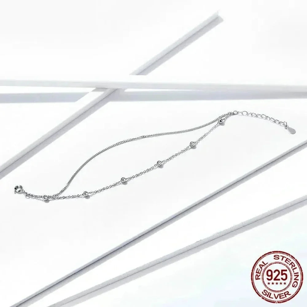 Bracelet à double chaîne en argent sterling 925