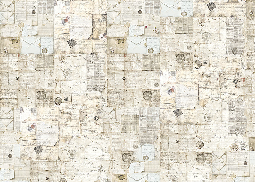 Papier de soie 69x49 cm 27.66"x19.29" Lettre manuscrite ancienne