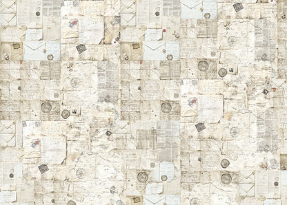 Papier de soie 69x49 cm 27.66"x19.29" Lettre manuscrite ancienne