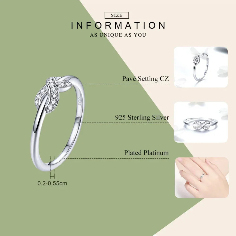 Bague infini en argent sterling (À jamais lié)