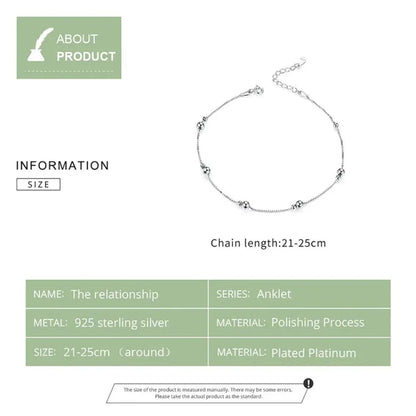 Le Bracelet de Cheville Minimaliste en Argent Sterling 925