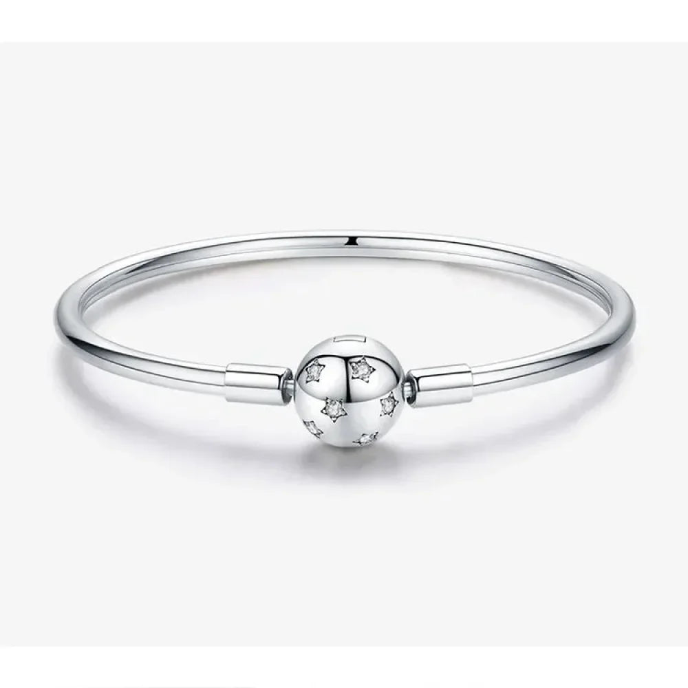 Bracelet jonc en chaîne serpent en argent sterling avec pavé de zircones cubiques