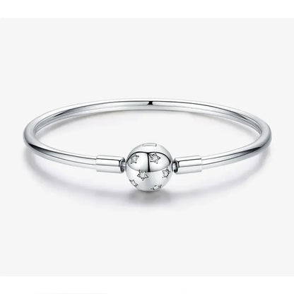 Bracelet jonc en chaîne serpent en argent sterling avec pavé de zircones cubiques
