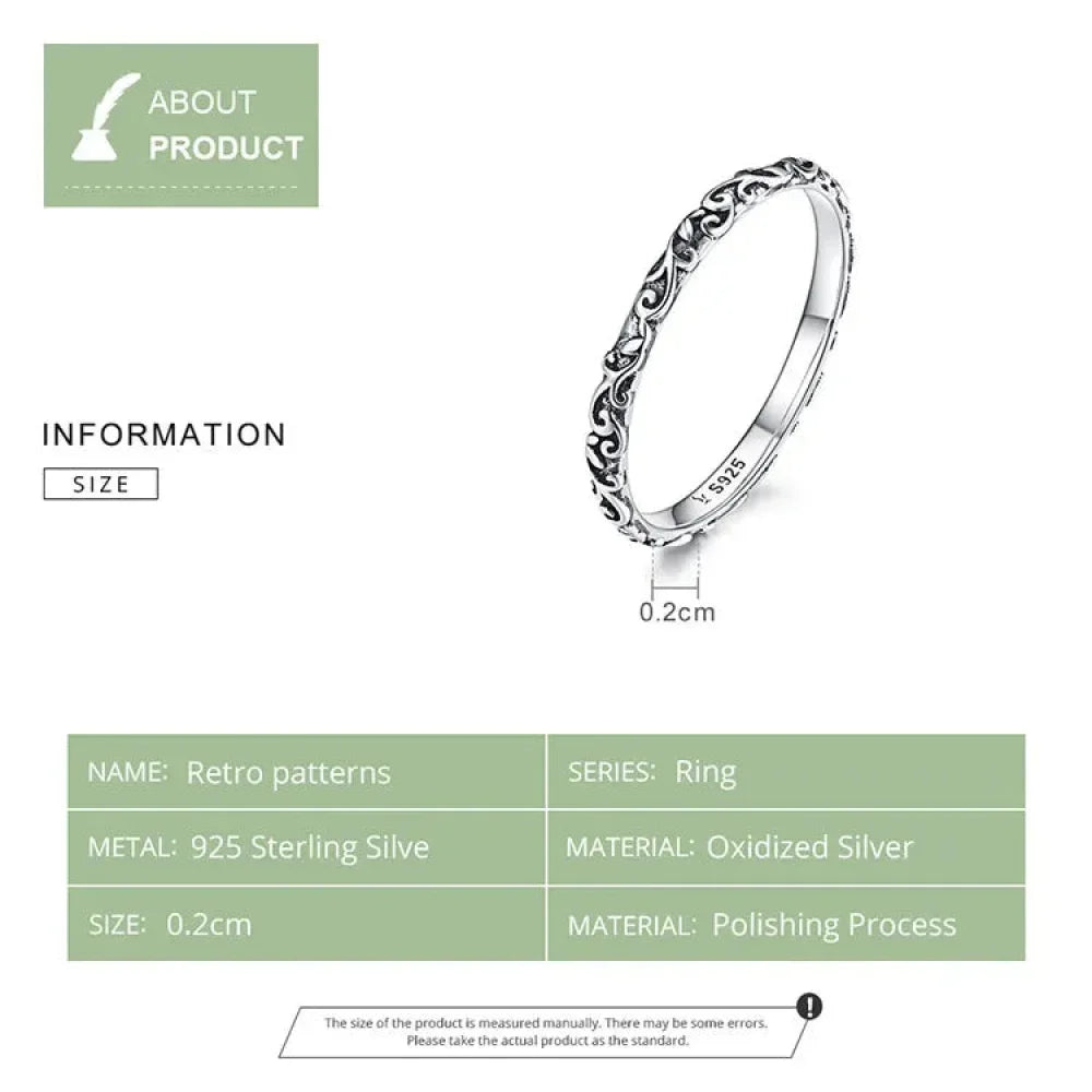 Bague fleurie gaufrée vintage en argent sterling 925